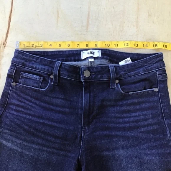 PAIGE Manhattan Baylor Dark Indigo Boot Cut Jeans - Picture 10 of 15